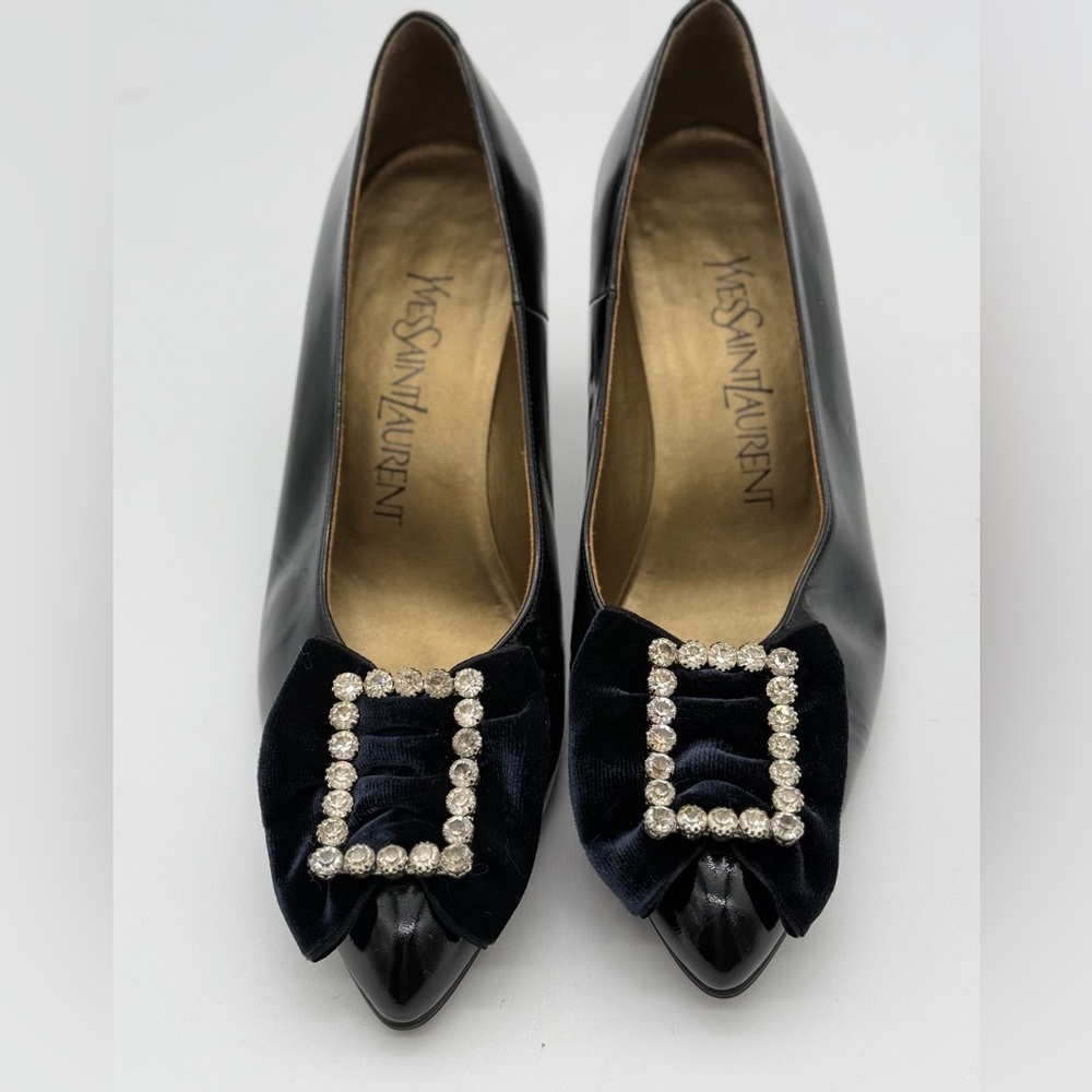 YSL BLACK HEELS size 35